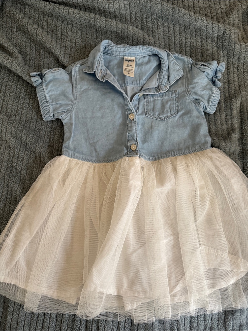 OshKosh B'gosh Chambray Button Dress - Light Blue & White